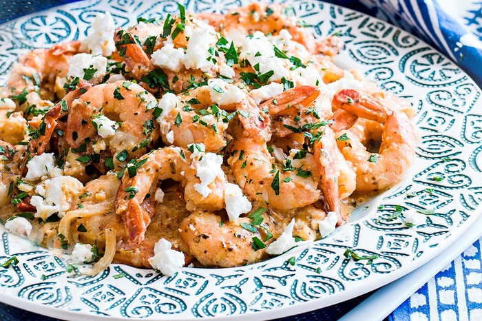 Shrimps à la spetsiota Shrimps à la spetsiota