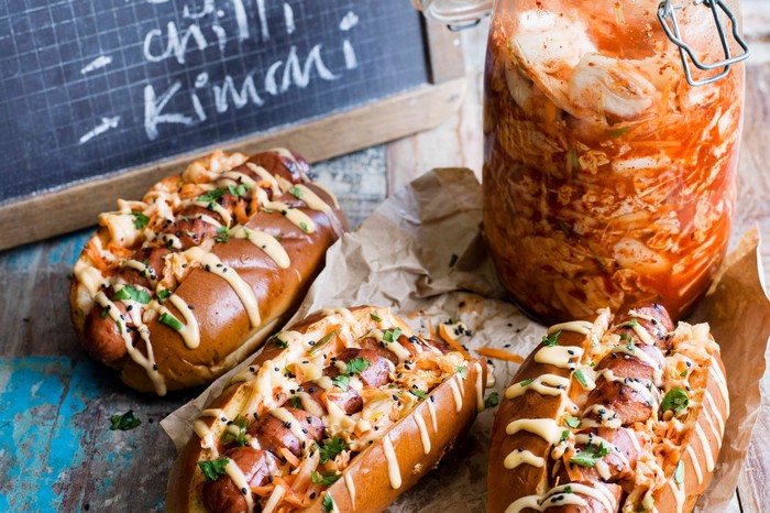 Kimchi hotdogs Kimchi hotdogs