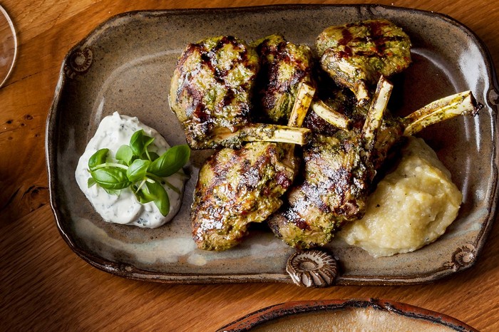 Spicy Lamb Cutlets Recipe with Smoked Aubergine Spicy Lamb Cutlets Recipe with Smoked Aubergine