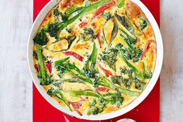 Broccoli and roasted red pepper frittata Broccoli and roasted red pepper frittata