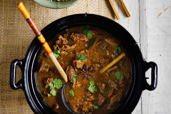 Vietnamese beef stew with lemongrass Vietnamese beef stew with lemongrass in a pot