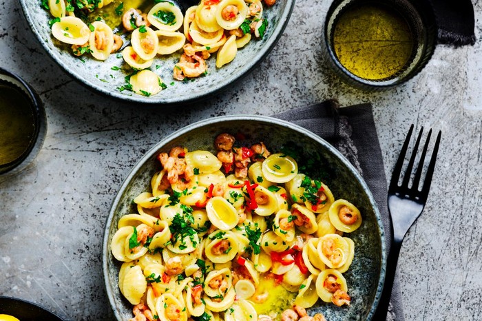 Easy shrimp recipes Shrimp and saffron butter orecchiette
