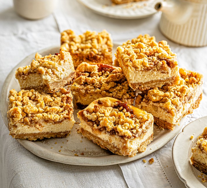 Sweet traybake recipes Caramelised apple and brown butter cheesecake bars