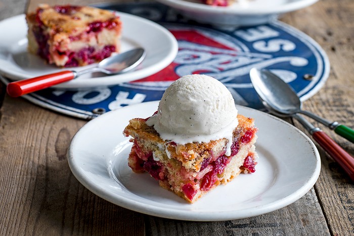 Cinnamon-spiced pecan and cranberry duff Cinnamon-spiced pecan and cranberry duff