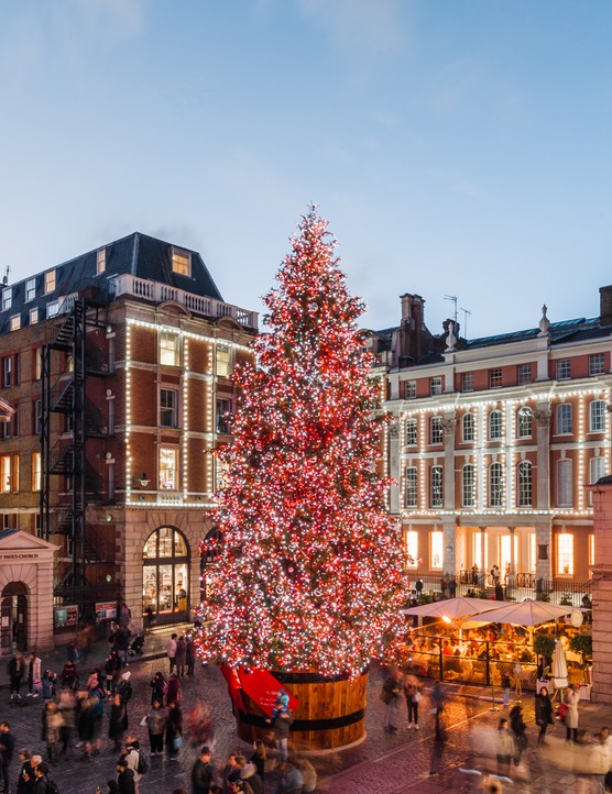 London’s 10 best streets and neighbourhoods for Christmas shopping Covent Garden Christmas tree at night