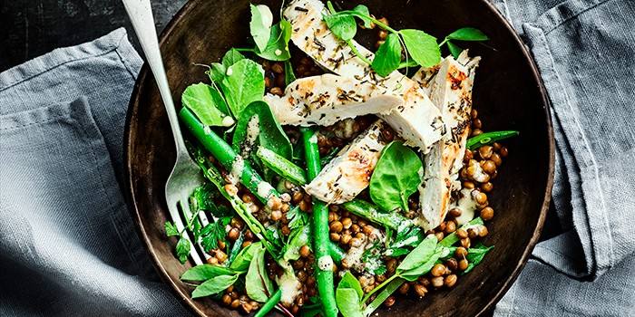 Healthy Chicken and Lentil Salad Griddled Chicken with Mustardy Lentil Salad
