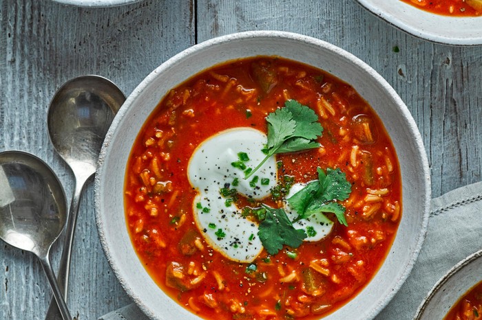 Spice Tomato Soup Recipe With Chipotle Tomato, chipotle and rice soup