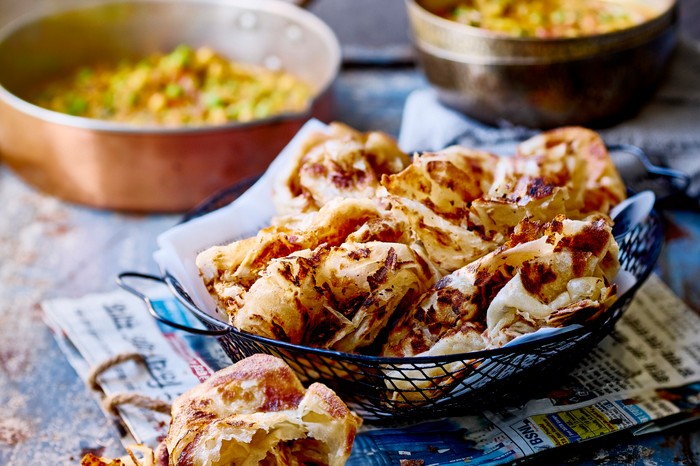 Easy Roti Canai with Vegetable Curry Recipe