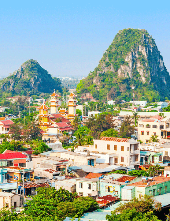 Danang marble mountains, the most important tourist destination in Da Nang city in Vietnam